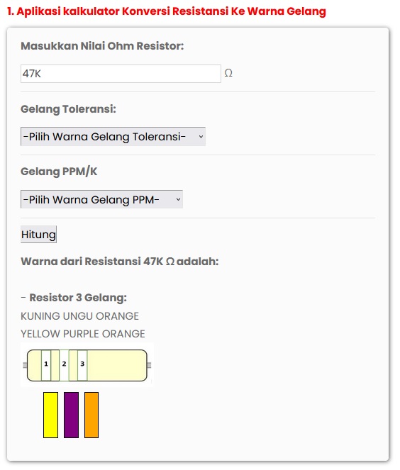 Warna Resistor 33K 470K 1K2 47K dan 56K